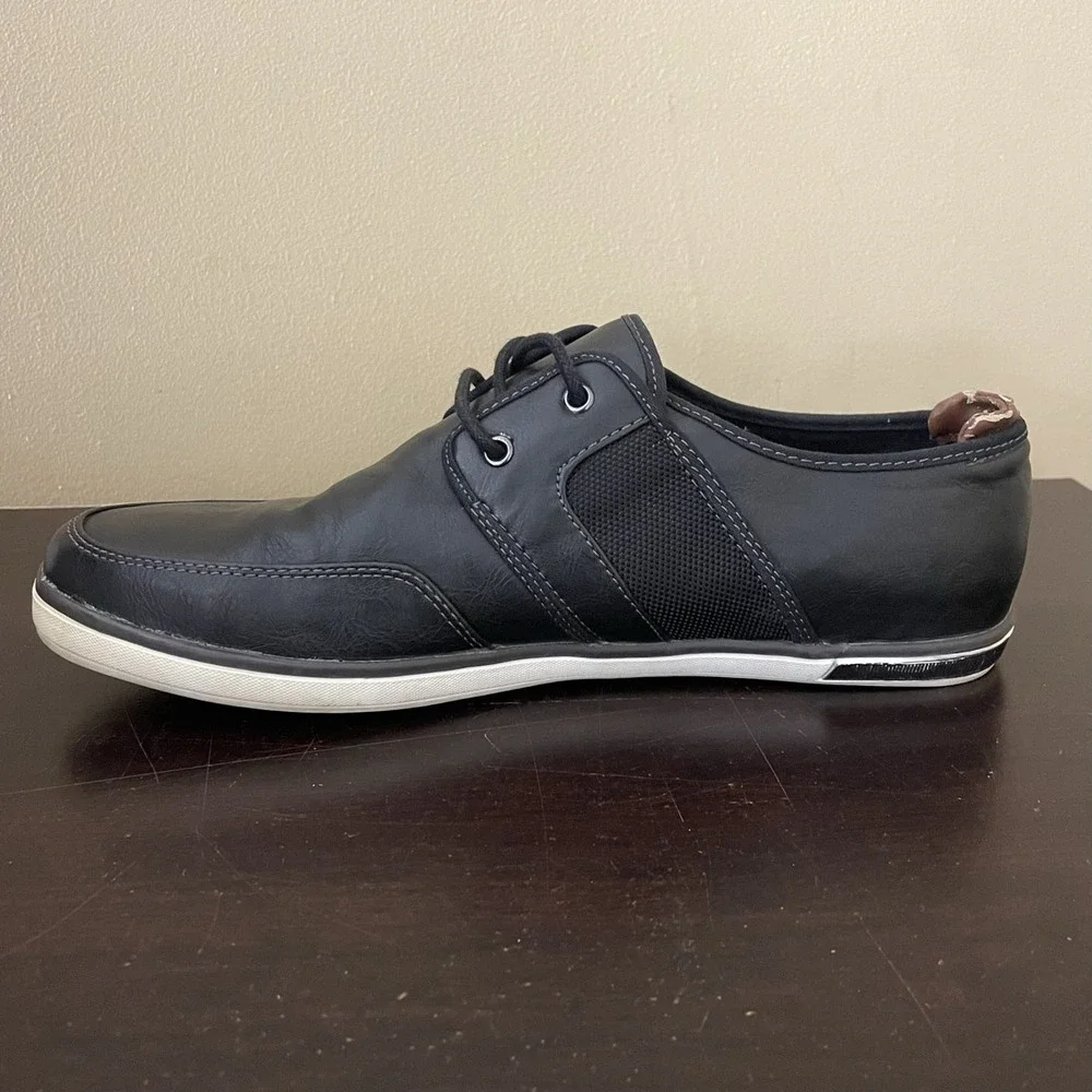 Call It‎ Spring Mens Black Faux Leather Mesh Casual Sneakers Low Top Shoes